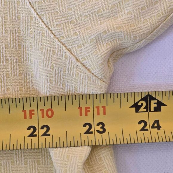 Tommy Bahama Mens Jacquard 100% Silk Button Up Tropical Shirt Pale Yellow Medium - Picture 7 of 12